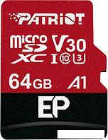 Карта памяти Patriot microSDXC EP Series PEF64GEP31MCX 64GB (с адаптером)