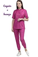 Медицинская женская блуза (цвет фуксия)