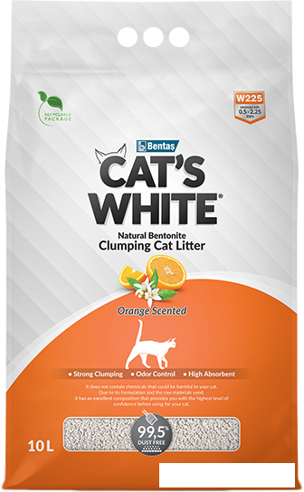 Наполнитель для туалета Cat's White Orange Scented 10 л - фото 1 - id-p226305403