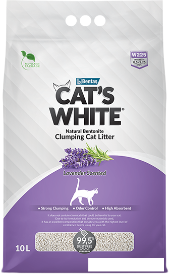 Наполнитель для туалета Cat's White Lavender Scented 10 л - фото 1 - id-p226305405