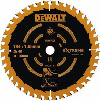Пильный диск DeWALT DT10303-QZ, по ламинату, ДСП, 184мм, 0.99мм, 16мм - фото 1 - id-p227165723