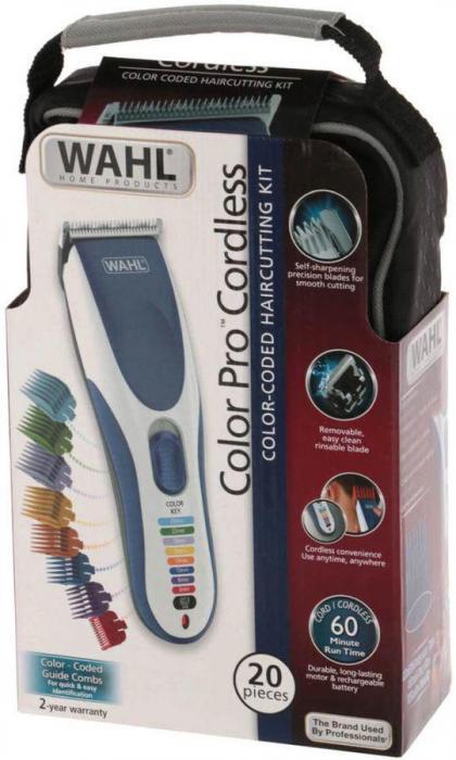 Машинка для стрижки WAHL Cordless ColorPro белый/синий [9649-016] - фото 4 - id-p227167139