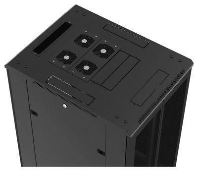 Шкаф серверный Hyperline TTB-4261-AS-RAL9004 напольный, стеклянная передняя дверь, 42U, 600x2055x1000 мм - фото 4 - id-p227300342
