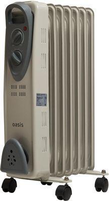 Масляный радиатор OASIS UT-15, с терморегулятором, 1500Вт, 7 секций, 3 режима, серый