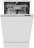 Встраиваемая посудомоечная машина WEISSGAUFF BDW 4138 D, узкая, ширина 44.8см, полновстраиваемая, загрузка 10