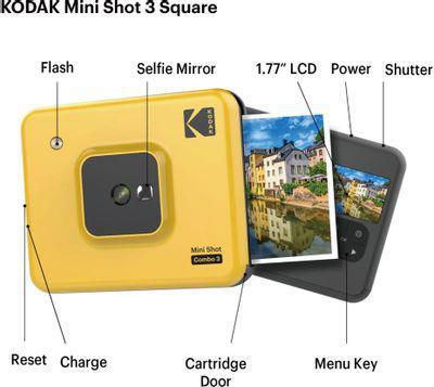 Фотоаппарат моментальной печати Kodak Mini Shot 3 C300 Y, желтый - фото 2 - id-p226703015