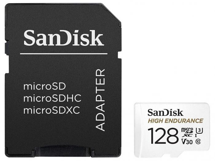 128Gb - SanDisk Micro Secure Digital XC 128Gb Class 10 UHS-3 SDSQQNR-128G-GN6IA с переходником под SD - фото 1 - id-p226759573