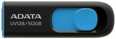 Флешка USB A-Data DashDrive UV128 512ГБ, USB3.0, черный и синий [auv128-512g-rbe] - фото 1 - id-p227165560