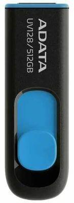Флешка USB A-Data DashDrive UV128 512ГБ, USB3.0, черный и синий [auv128-512g-rbe] - фото 2 - id-p227165560