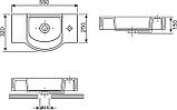 Настенная или накладная раковина Wellsee WC Area 151809000 (55*32 см, полукгрулая, с отверстием под смеситель, фото 4