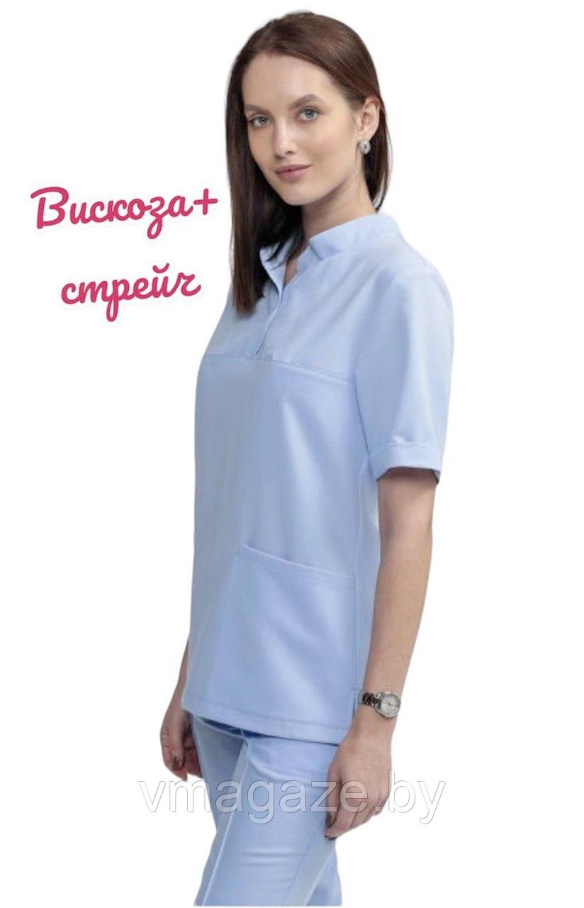 Медицинский костюм женский (цвет голубой) - фото 1 - id-p176507514