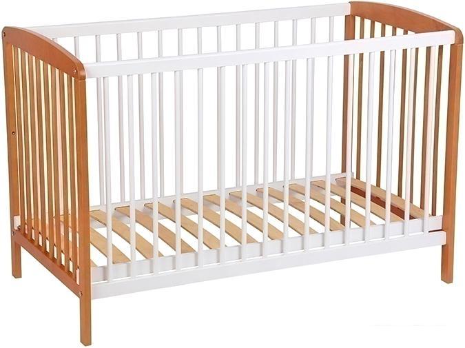 Классическая детская кроватка Polini Kids Simple 101 (белый/бук) - фото 1 - id-p227247288