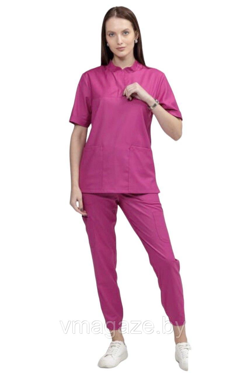 Медицинский костюм женский (цвет фуксия) - фото 5 - id-p208764745