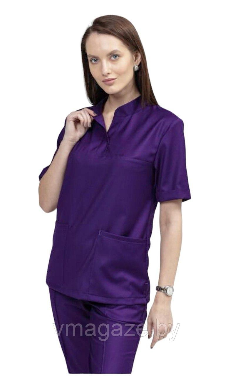 Медицинский костюм женский (цвет фиолетовый) - фото 3 - id-p208834846