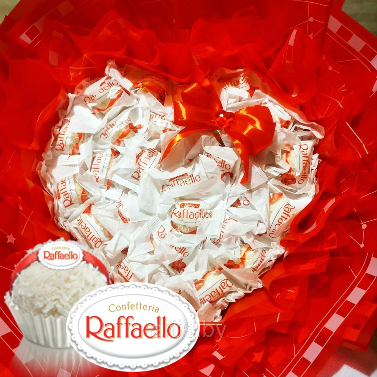 БУКЕТ СЕРДЕЧКО ИЗ РАФФАЭЛЛО №6 НА 27 КОНФЕТ