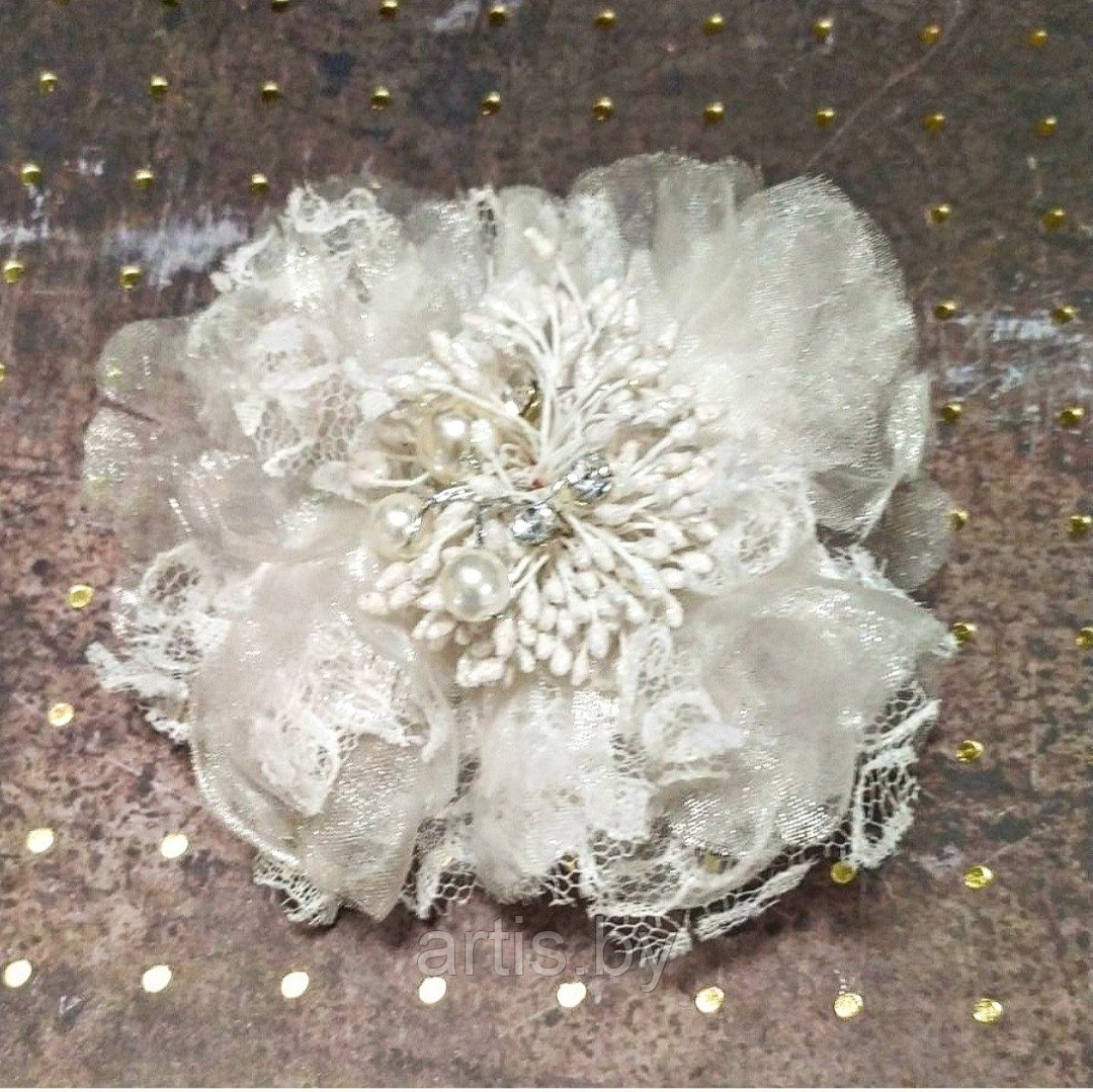 Свадебный цветок в волосы "Пион" - фото 2 - id-p123144734