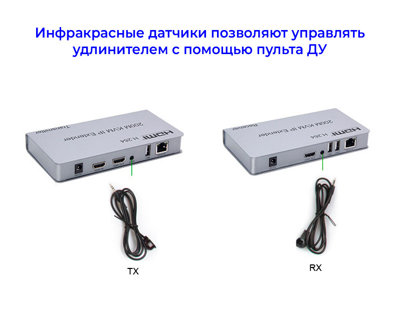 Адаптер - KVM-удлинитель HDMI 4K на 200 метров, серебро 555589 - фото 6 - id-p225060166