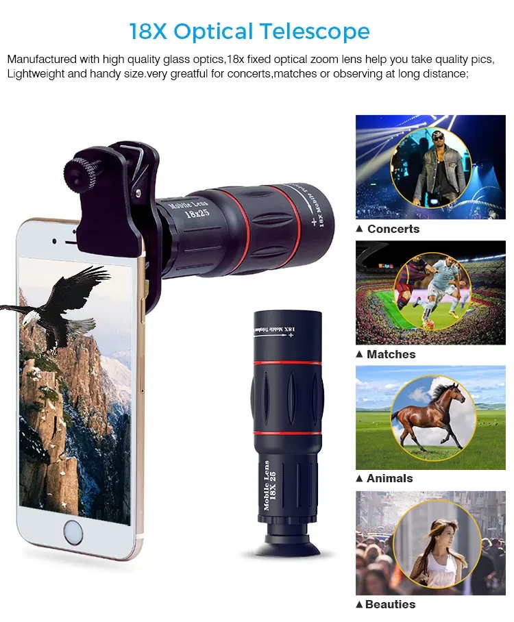 Комплект объективов Apexel 18x Telephoto 5-in-1 Kit для смартфона - фото 3 - id-p226744318