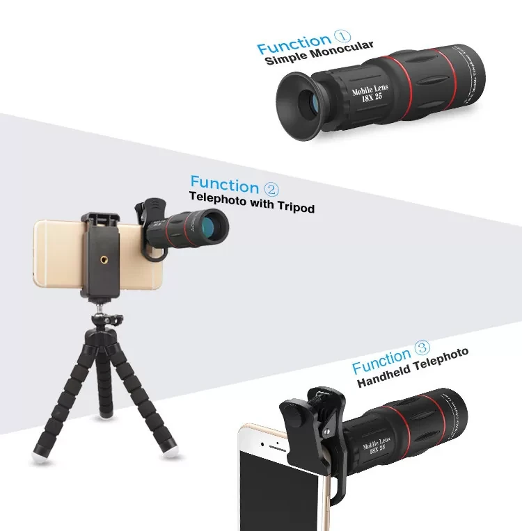 Комплект объективов Apexel 18x Telephoto 5-in-1 Kit для смартфона - фото 7 - id-p226744318
