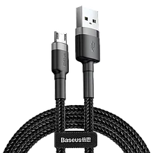 Кабель Baseus cafule USB - micro USB 2.4A 0.5M Черно-серый