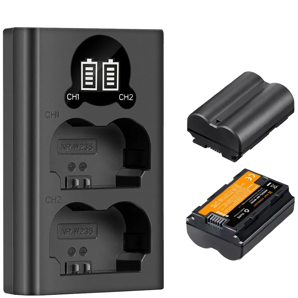 2 аккумулятора NP-W235 + зарядное устройство K&F Concept KF28.0018 - фото 1 - id-p226743557