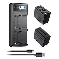 2 аккумулятора NP-F970 + зарядное устройство Powerextra SN-F970TPC-B (Type-C)