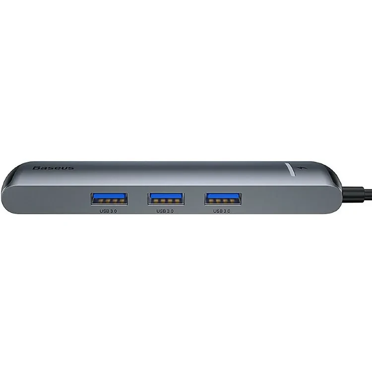 Хаб Baseus mechanical eye Six-in-one (HDMI, USB3.0, Ethernet port) Серый - фото 9 - id-p226741176