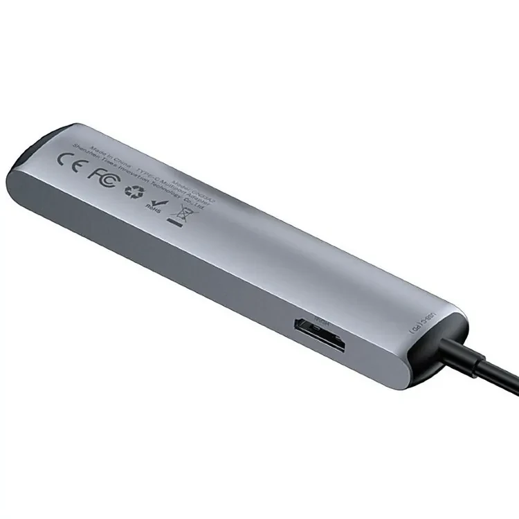 Хаб Baseus mechanical eye Six-in-one (HDMI, USB3.0, Ethernet port) Серый - фото 10 - id-p226741176