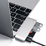 Хаб Satechi Type-C Pass-through USB HUB для Macbook 12" Серебро, фото 6