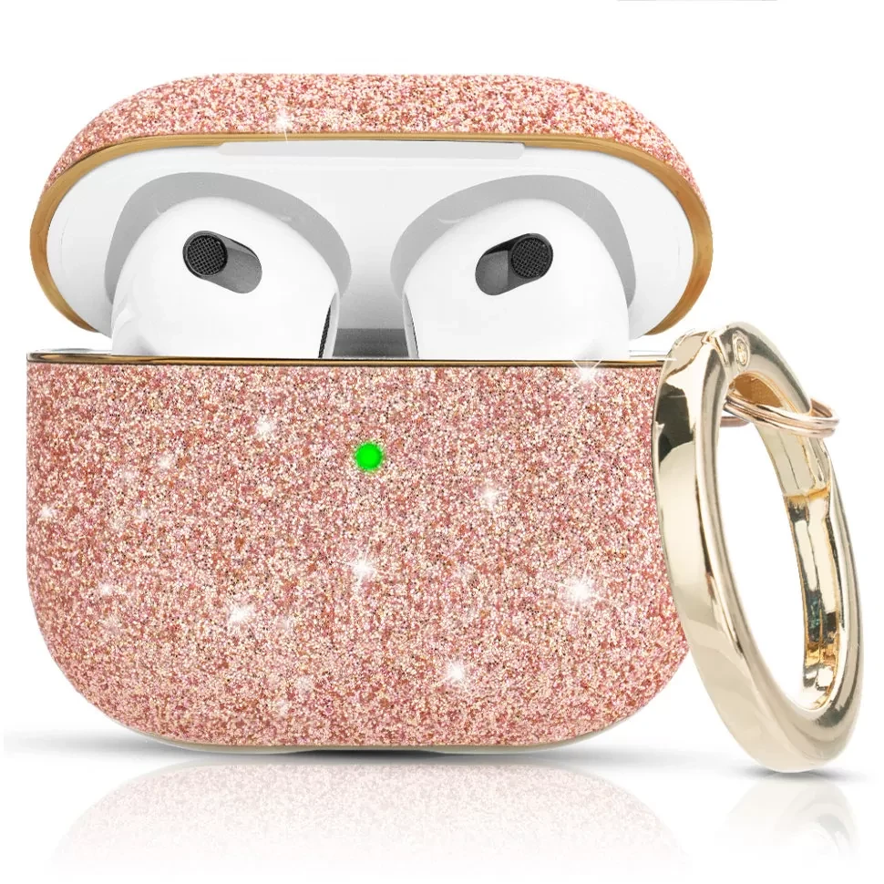 Чехол PQY Bling для Airpods 3 Розовое золото - фото 4 - id-p226738481