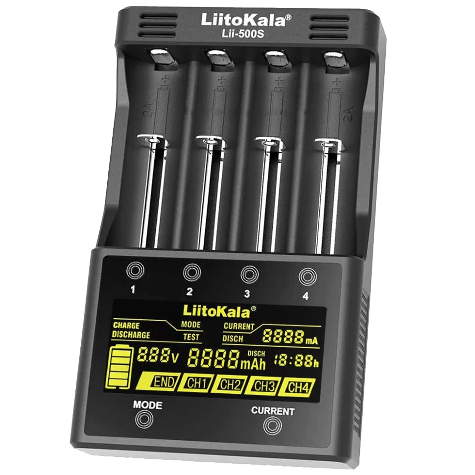 Зарядное устройство LiitoKala Lii-500S LCD Чёрное - фото 1 - id-p226741436