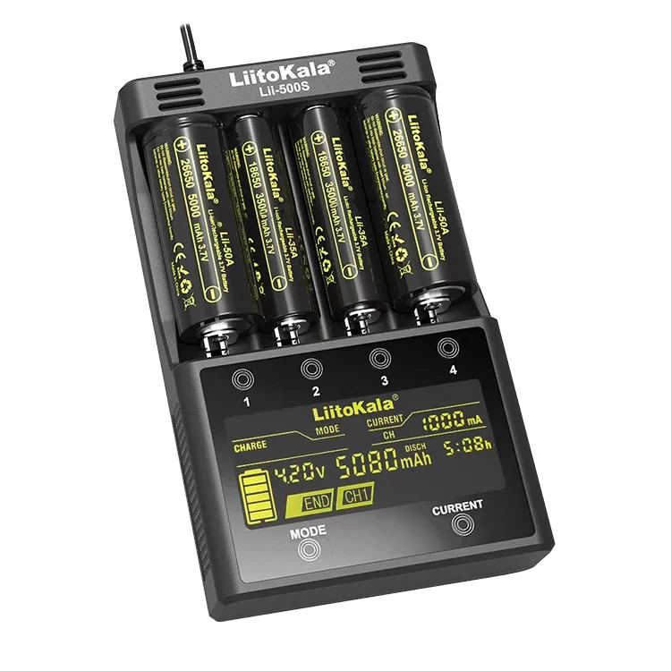 Зарядное устройство LiitoKala Lii-500S LCD Чёрное - фото 2 - id-p226741436