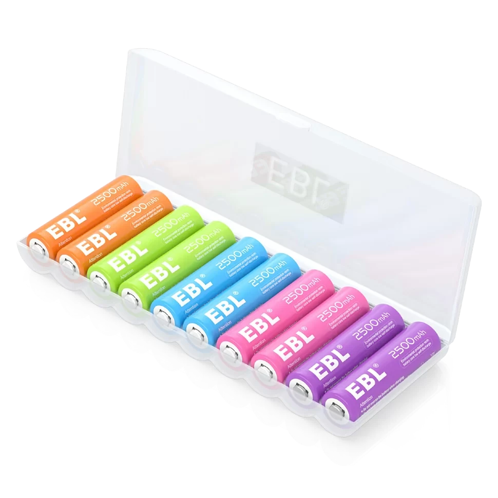 Комплект аккумуляторных батарей EBL Rainbow AA 2500mAh (10шт) - фото 1 - id-p226741471