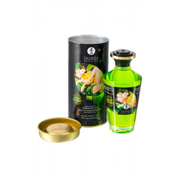 Масло массажное для тела Shunga «Экзотический зеленый чай» (Exotic Green Tea), разогревающее, 100мл. - фото 2 - id-p227324043