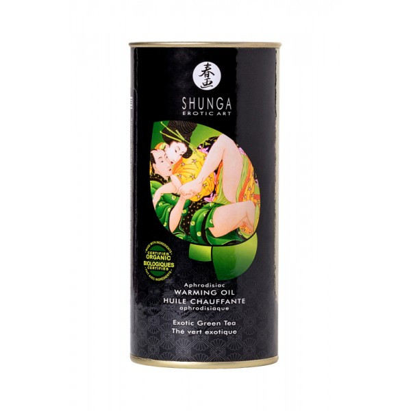 Масло массажное для тела Shunga «Экзотический зеленый чай» (Exotic Green Tea), разогревающее, 100мл. - фото 6 - id-p227324043