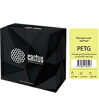 Пластик для 3D принтера Cactus PETG d1.75мм 0.75кг Жёлтый прозрачный