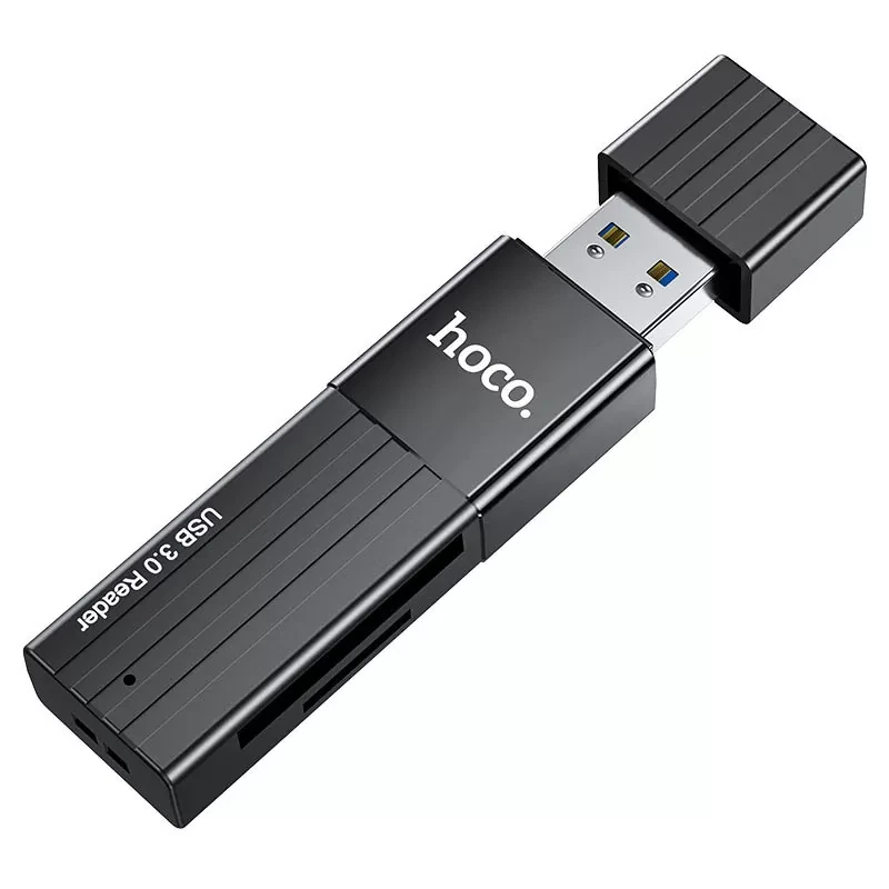Кардридер HOCO HB20 Mindful USB 3.0 SD/microSD Чёрный - фото 4 - id-p226761458