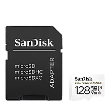 Карта памяти SanDisk High Endurance 128Gb microSDXC UHS-I V30 (U3) + SD adapter