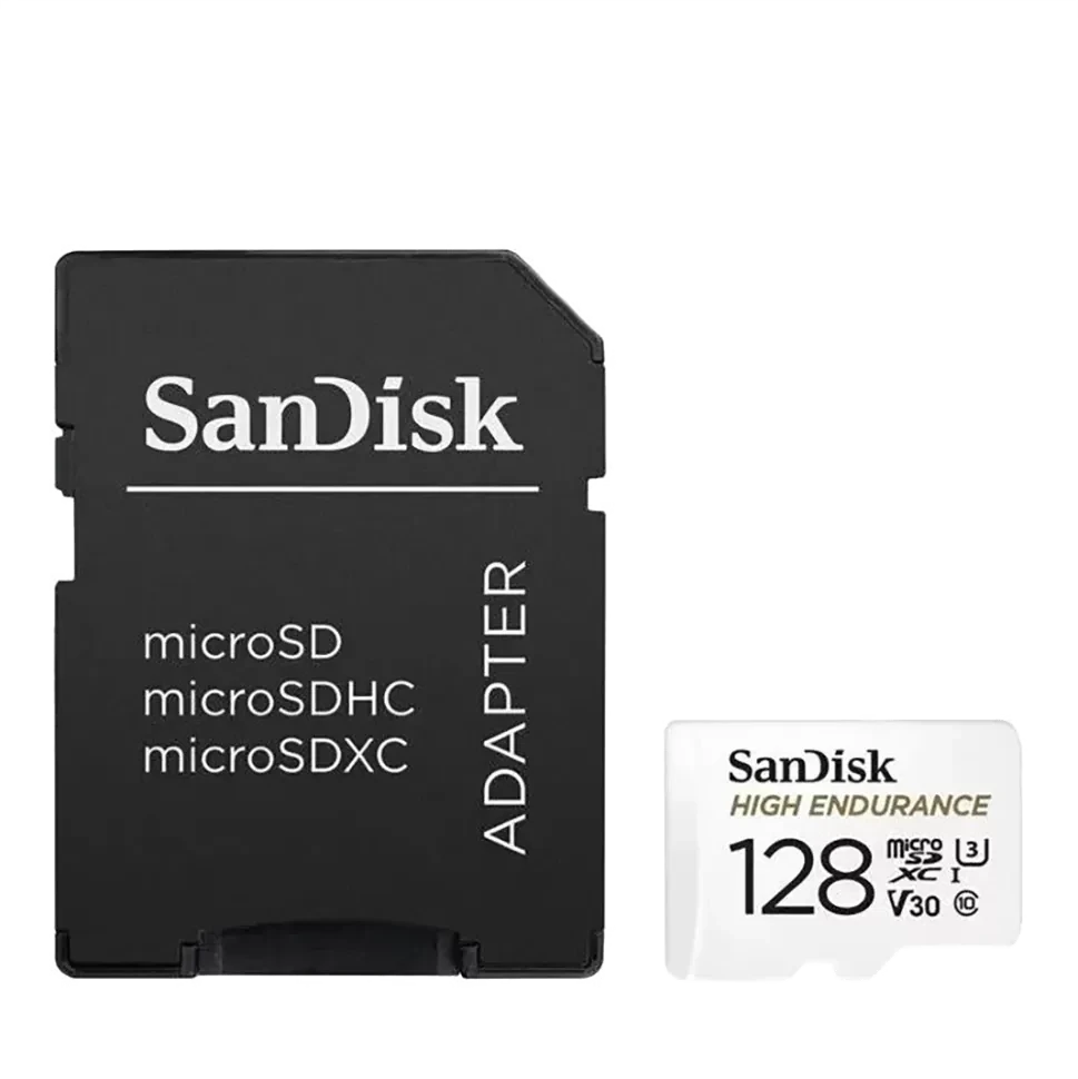 Карта памяти SanDisk High Endurance 128Gb microSDXC UHS-I V30 (U3) + SD adapter - фото 1 - id-p226761487