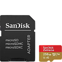 Карта памяти Sandisk Extreme Plus microSDXC A2 C10 V30 UHS-I U3 256GB + SD Adapter + Rescue Pro Deluxe