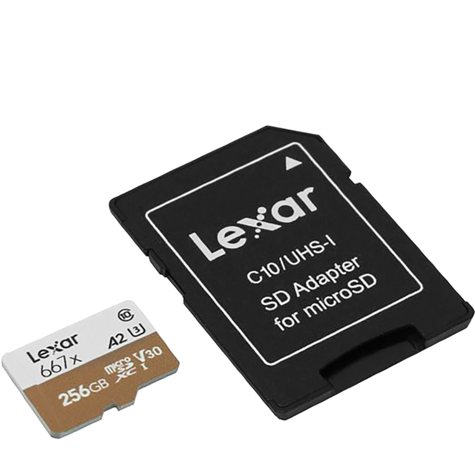 Карта памяти Lexar microSDXC 256Gb A2 V30 UHS-I U3 + SD Adapter - фото 2 - id-p226761532