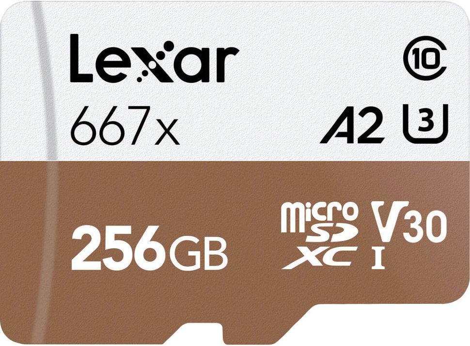 Карта памяти Lexar microSDXC 256Gb A2 V30 UHS-I U3 + SD Adapter - фото 3 - id-p226761532
