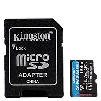 Карта памяти Kingston microSDXC 128Gb V30 UHS-I U3 + SD адаптер