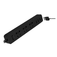 Сетевой фильтр KingMi Power Strip (3 розетки, 3 USB) Чёрный