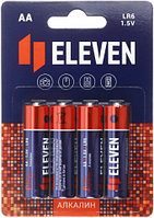 Батарейка щелочная Eleven AA, LR6, 1.5V, 4 шт.