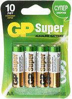 Батарейка щелочная GP Super AA, LR6, 1.5V, 4 шт.