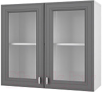 Шкаф навесной для кухни Горизонт Мебель Ева 80 с витриной