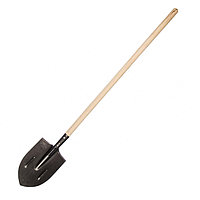 Лопата штыковая из рельсовой стали 1,8мм с деревянным черенком (берёза) Ф40 мм, 1.2м, 1 сорт