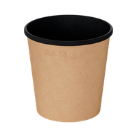 Контейнер для супа, лапши, с пластик. с крышкой на 520 мл, очень плотный, 25 шт/упак. ЧЕРНЫЙ