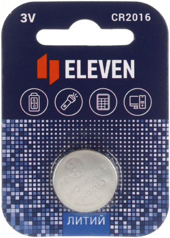 Батарейка литиевая дисковая Eleven CR2016, 3V - фото 1 - id-p227332619